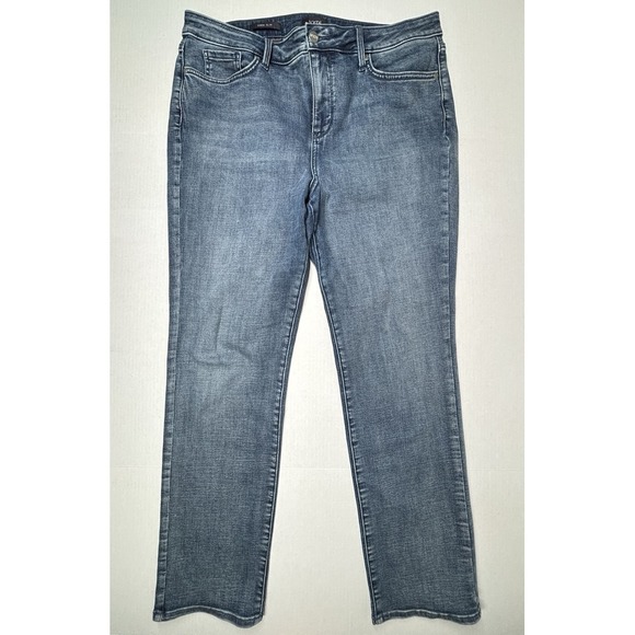 NYDJ 16 Sheri Slim Distressed Med Wash Jeans Lift-Tuck Tech Inseam 29" - Picture 2 of 10